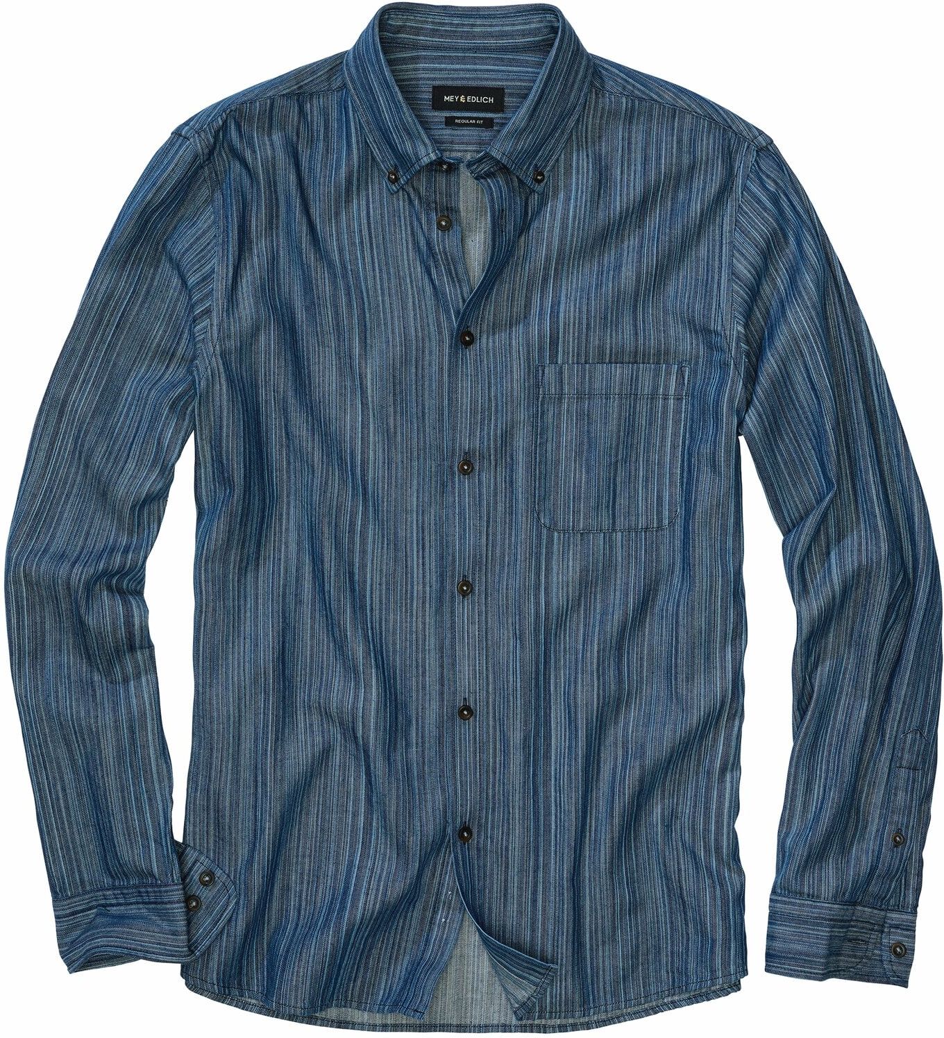 Mey & Edlich Strichcode-Jeanshemd Blau S