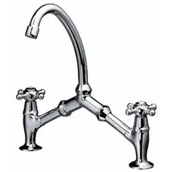 Kaja Romanze Waschtisch-Zweigriffbrückenbatte rie, HU 130mm, chrom 20651-C