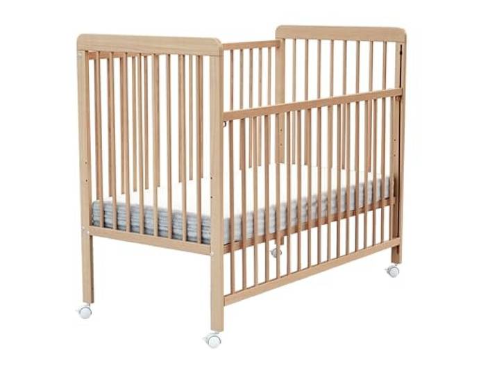 AT4 WEBABY - Babybett Holz mit Rollen 60x120 Essentiel Buche lackiert