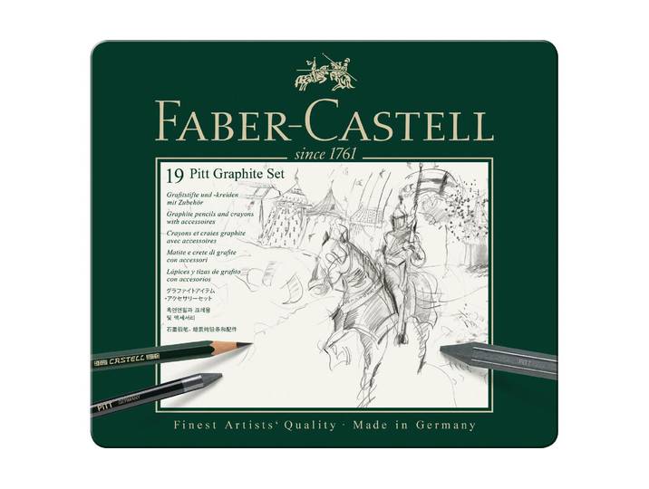 Bleistift FABER-CASTELL Pitt 19e , grau, Kunstfaser, Stifte, Bleistift