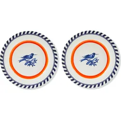 Bird Patterned Speiseteller 27 cm, orange, 2 St.