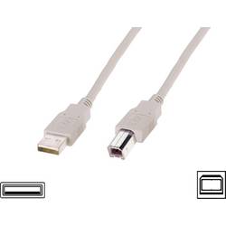 Digitus USB-Kabel USB 2.0 USB-A Stecker, USB-B Stecker 1.80 m Beige AK-300102-018-E
