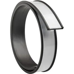 100 Etikettenhalter, C-Profil, magnetisch,  Abschnitte  - kurze Lieferzeit  | 20 mm | 500 mm | nicht selbstklebend, Ferrit, schwarz