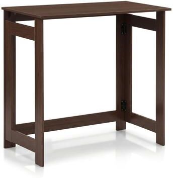 Costway Folding Console Table with Foldable Legs-Brown