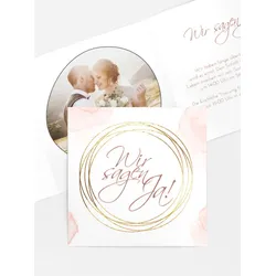 Hochzeitseinladung selbst gestalten mit Spruch und Fotos im Onlinedesigner bei Meine-Kartenmanufaktur.de