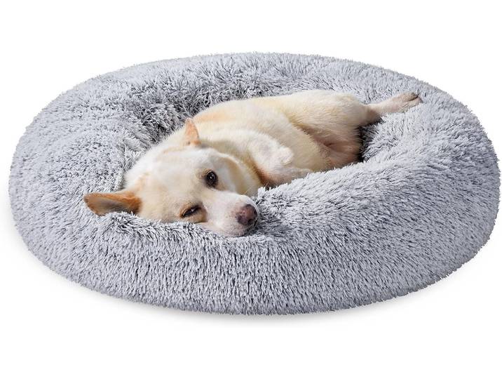 Hundebett Donut 80x80x20 cm Wolkengrau Memory Foam