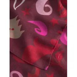 Schal mit winterlichen Motiven Rot