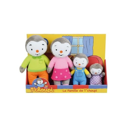Jemini Set van 4 pluche dieren T'Choupi, +/- 19 cm