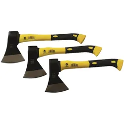 Vago-Tools Axt Beil Spaltaxt Holzaxt 600 800 1000 g mit Fiberglasstiel 3 tlg Set