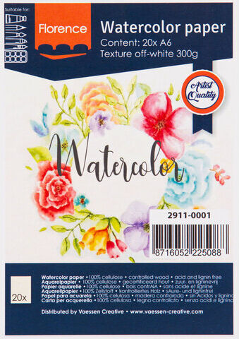 Aquarell-Papier "Florence", DIN A6, 300 g/m²