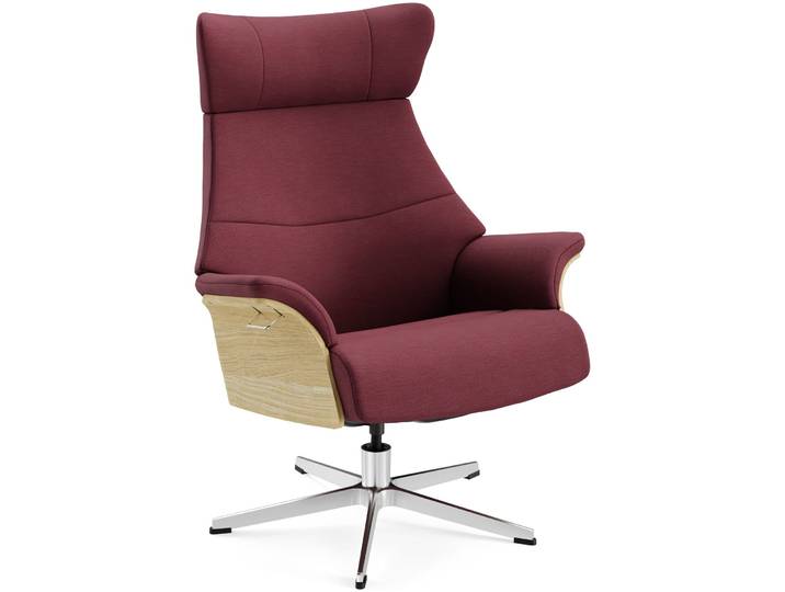 Conform Sessel Airness 29 plum Stoff, Eiche, Aluminium B 81 T 163 H 101 cm - Möbel Konfigurator: Traummöbel individuell zusammenstellen