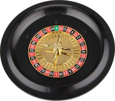 Trademark Games 10-Inch Roulette Wheel Casino Game with Metal Balls - Black