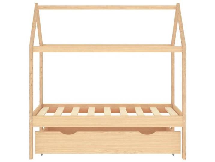 Soldes d'automne Brun Structure de lit enfant Mode - Cadre de lit d'enfant - avec tiroir - Bois de pin massif 70x140cm 322205771155