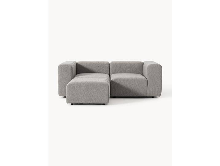 Canapé modulable 2 places en bouclette avec pouf (gauche/droite) Lena