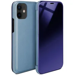 moex Clear View Cover für iPhone 12 mini – Spiegelnde klapp Hülle in Hochglanz Optik – Void Case