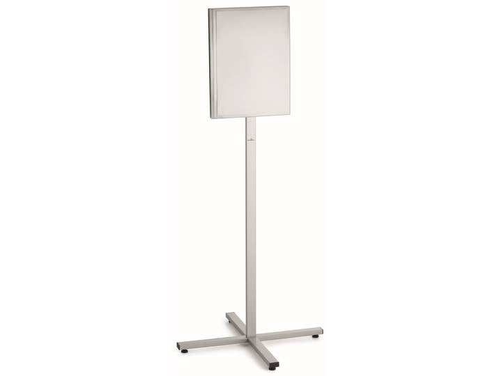 Durable Présentoir d'extérieur magnétique sur pied - Support d'information orientable gris clair - Format A3