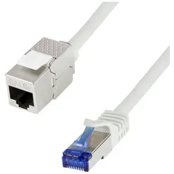 LogiLink Konsolidierungspunkt-Patchkabel, Kat.6A, 2,0 m S/FTP, hellgrau (RAL7035), Anschluss: RJ45 Stecker (S/FTP, CAT6a, 2 m), Netzwerkkabel