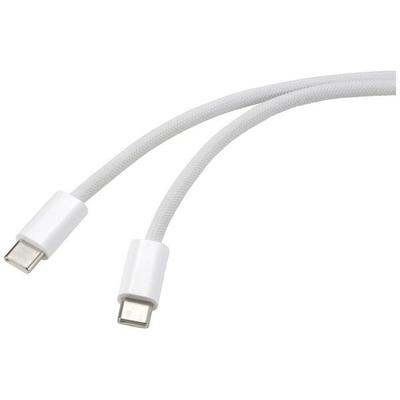 Renkforce USB-Kabel USB-C® Stecker, USB-C® Stecker 1.00m Weiß verdrillte Paare RF-6056882