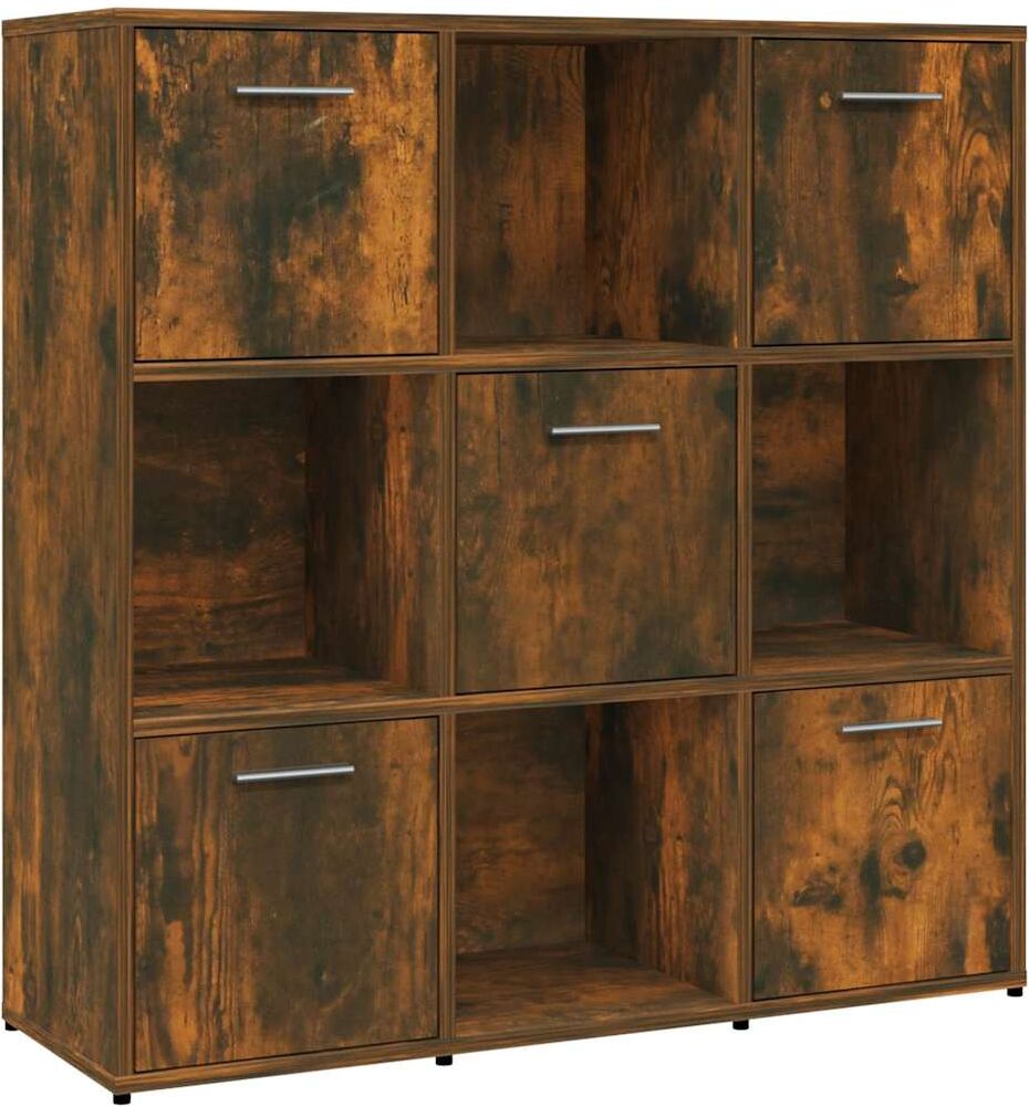 vidaXL Bibliothèque Chêne fumé 90x30x90 cm Bois d'ingénierie