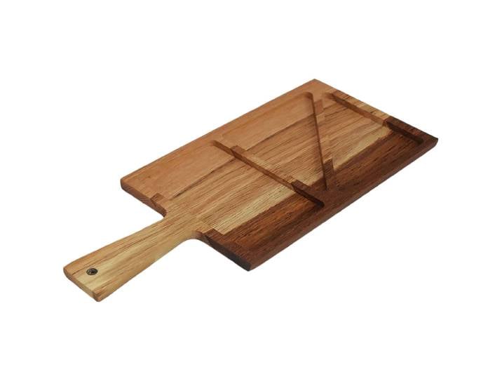 Servierbrett, mit Unterteilungen zum Anrichten, Eichenholz, 40 x17 x 2 cm