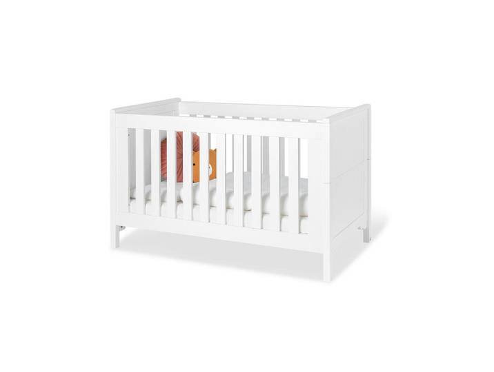 Pinolino Gitterbett Chalet, Weiß, Holz, Kiefer, 148x77x90 cm, Lattenrost inklusive, Schlupfsprossen, Babymöbel & Kindermöbel, Babyzimmer, Babybetten, Gitterbetten