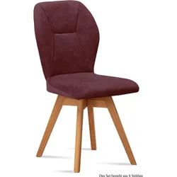 ESSZIMMERSTUHL drehbar (8er-Set) Draga 51x92x60 Eiche geölt/Marsala