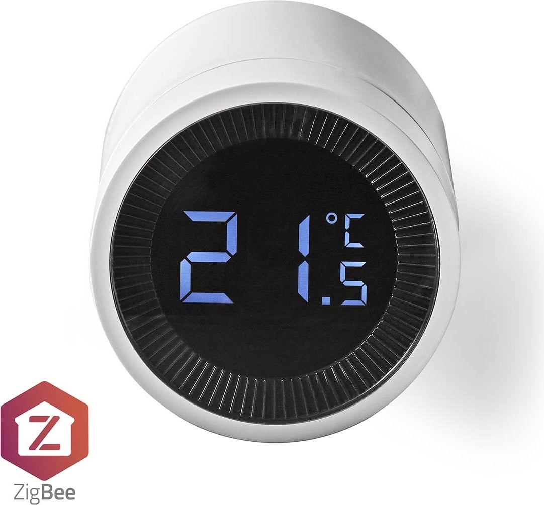 Nedis Zigbee slimme radiatorthermostaat met LED-indicator, wit