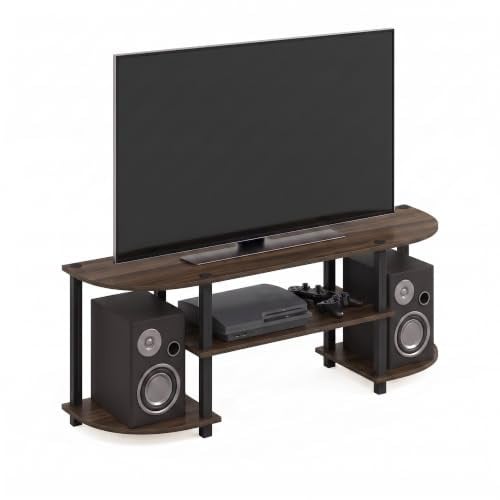 Furinno Turn-S-Tube Breed TV Entertainment Center, Columbia-Walnoot/Zwart, B: 120 cm, H: 40 cm, D: 34 cm