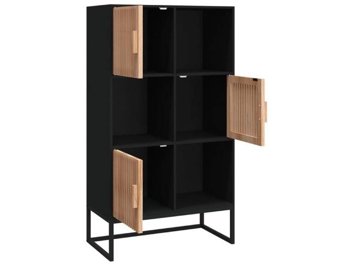 Moderne Buffet haut BURKE Armoire haute avec rangement noir 70x35x125 cm bois d'ingénierie AA1249