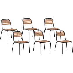 GARTENSTUHL 6er Set Heller Holzfarbton Vallese