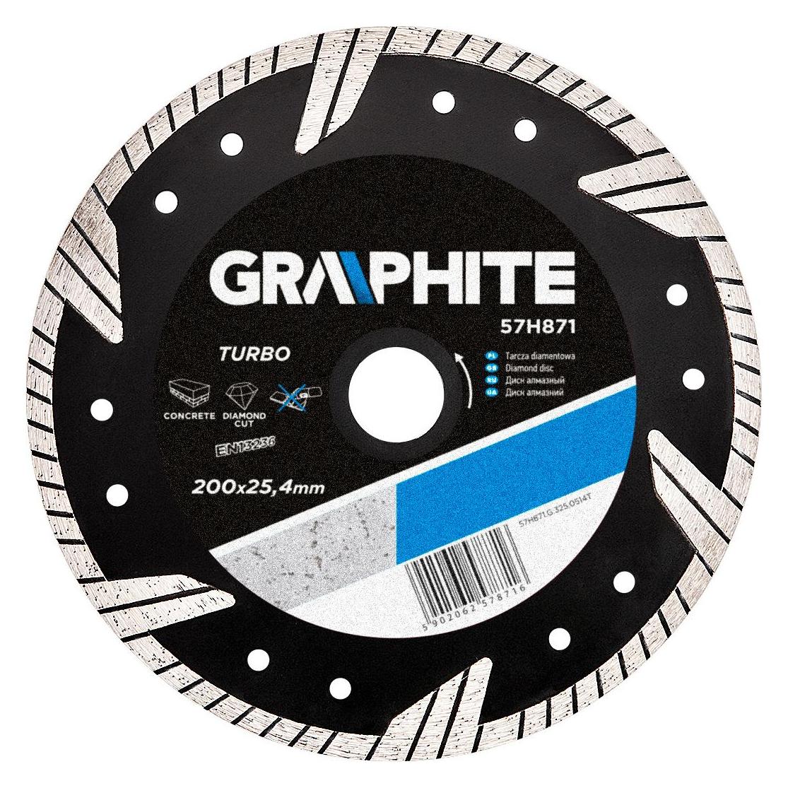 Graphite Graphit-Diamantscheibe 200x25,4 mm Turbo 57H871 (TOP-57H871)