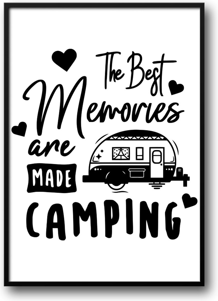 Fotolijst The best memories are made camping following me met glas, 40 x 50 cm