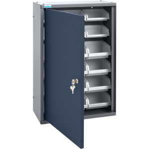 Küpper Werkzeugschrank 70313, aus Metall, grau / blau, Hängeschrank, abschließbar, 40 x 60 x 20 cm, 6 Stück
