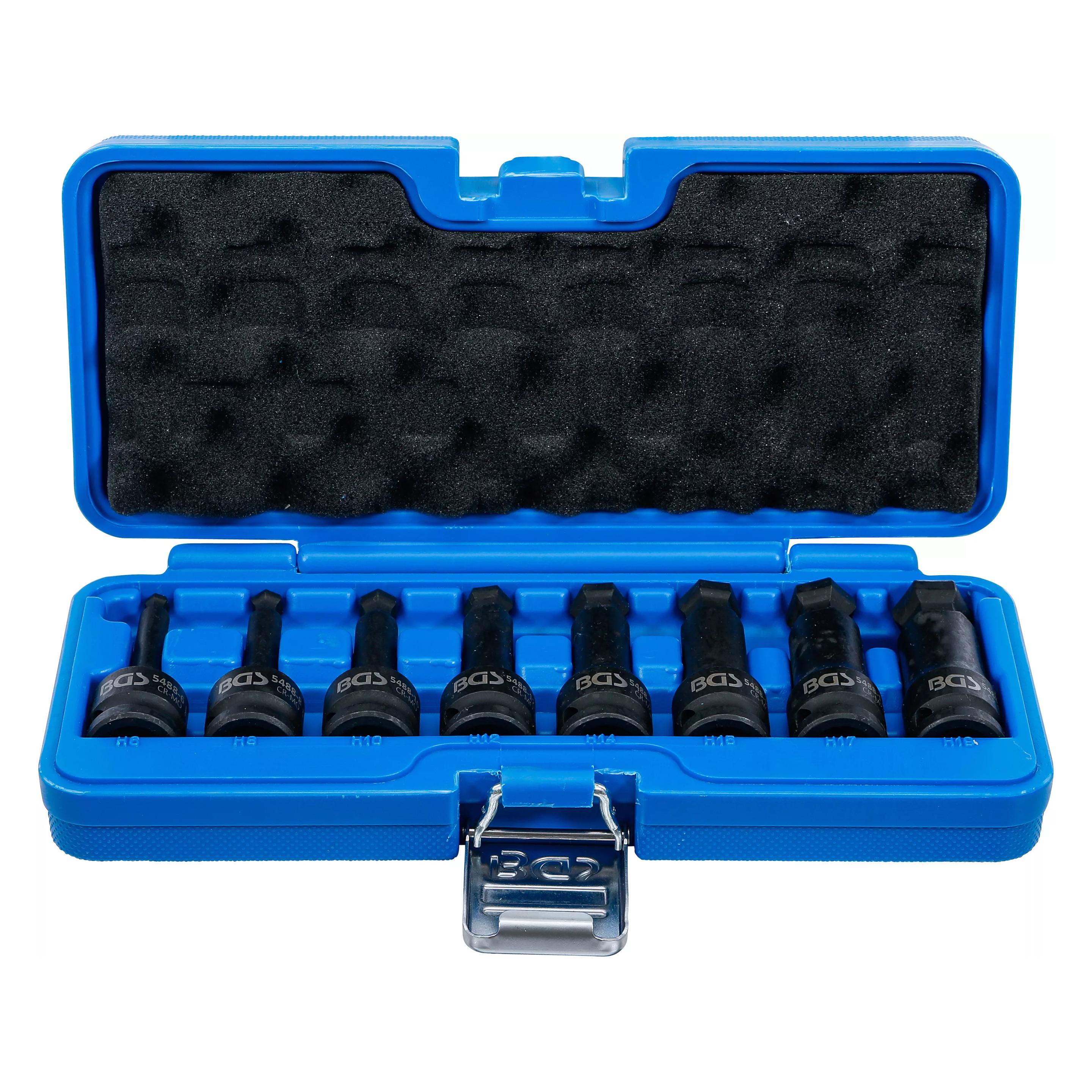 BGS Kraft-Bit-Einsatz-Satz - Länge 75 mm - Antrieb Innenvierkant 12,5 mm (1/2 (5488)