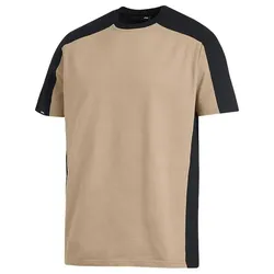 T-Shirt zweifarbig "MARC" - M - beige/schwarz