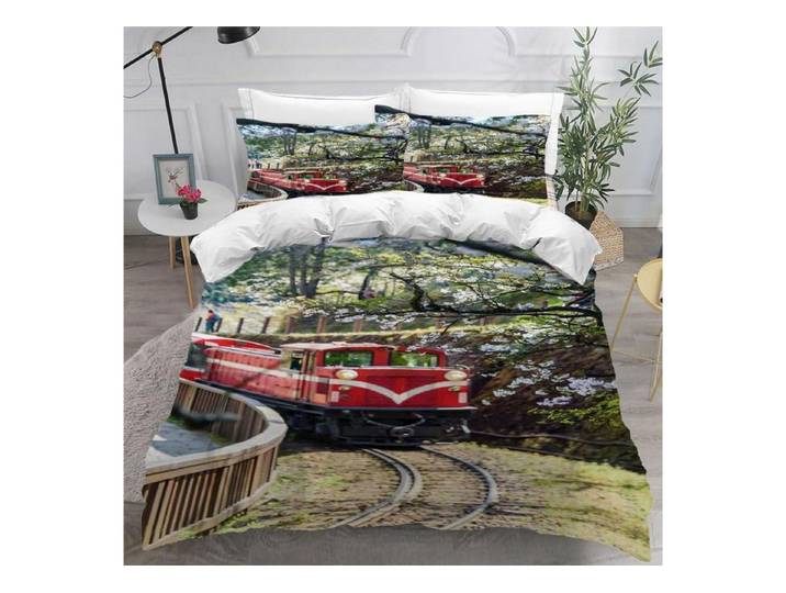 LuxusKollektion Kinderbettwäsche Bettwäsche 135x200 Zug Retro-Dampfwagen 3D Druck
