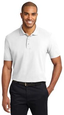 Port Authority K510 Stain-Release Polo Shirt in White size 6XL   Cotton/Polyester Blend