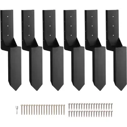 VEVOR Reparaturset für Zaunpfostenanker 6er-Pack Innendurchmesser 8,9 x 8,9 cm Stützpfosten aus Stahl für Zaunpfosten Anker-Erdspieß zur Reparatur von geneigten gebrochenen Holzzaunpfosten Umhüllung