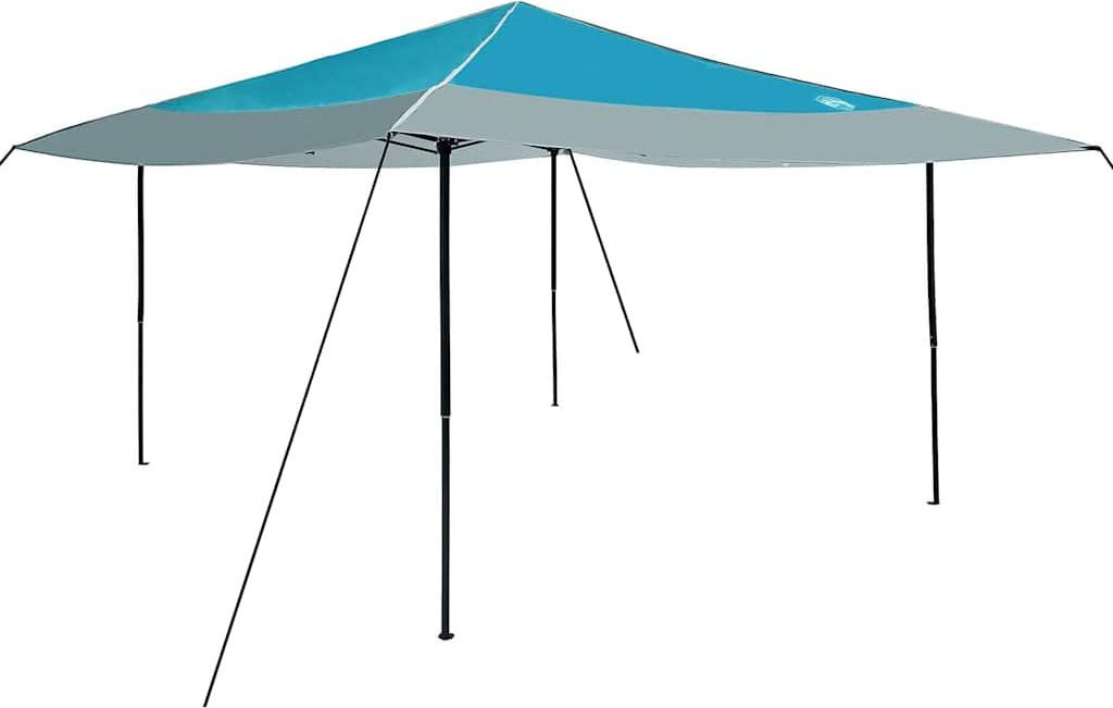 vidaXL Paviljoen-tent blauw, B: 395 cm, D: 395 cm, H: 251 cm