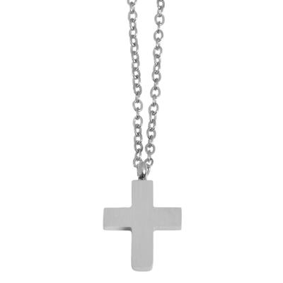 Kette mit Anhänger ADELIA´S, silber (silber, kreuz), Halsketten, Damen, unbekannt, Edelstahl