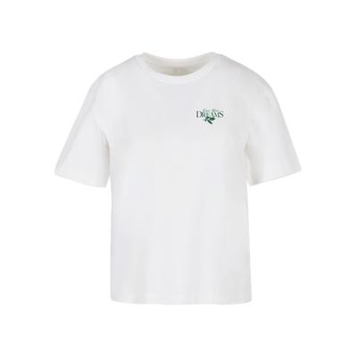 T-Shirt MISS TEE "Miss Tee Grow Your Dreams And Plants Tee", Damen, Gr. M, weiß, 100% Baumwolle, bedruckt, oversize, Rundhals, Shirts T-Shirt