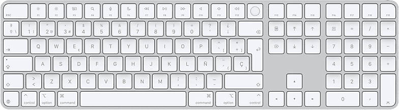 REACONDICIONADO Seminuevo Excelente Apple Magic Keyboard, Con Touch ID y teclado numérico, Teclas Blancas, Español, Bluetooth, Blanco
