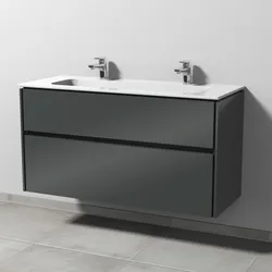 Sanipa Twiga Keramik-Set Design mit 2 Auszügen, Anthrazit-Glanz, SL24379 SL24379