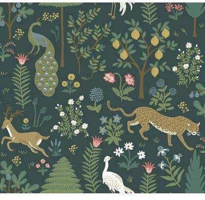 Rifle Paper Co.Menagerie Blue Wallpaper