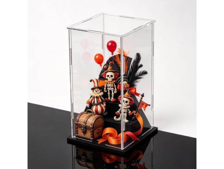 Acryl Vitrine Staubdichte, Hohe Acryl-Vitrine Horrorfiguren, Transparente Anpassbare Acryl-Vitrinen für Sammlerstücke Sowie Organizer-Boxen mit Großem Stauraum(40x60xH65cm/16x24x26in)