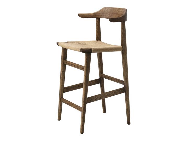Gärsnäs Tabouret de bar Hedda Cordon de papier noir Chêne-nature