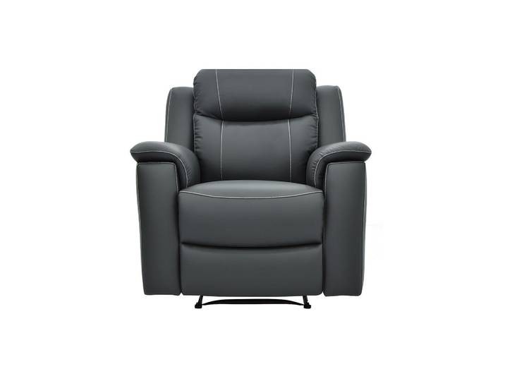 Vente-Unique Relaxsessel - 1 Person - leder - anthrazitgrau Evasion, Anthrazit, Kunststoff, Uni, 95x100x96 cm, Wohnzimmer, Sessel, Fernsehsessel