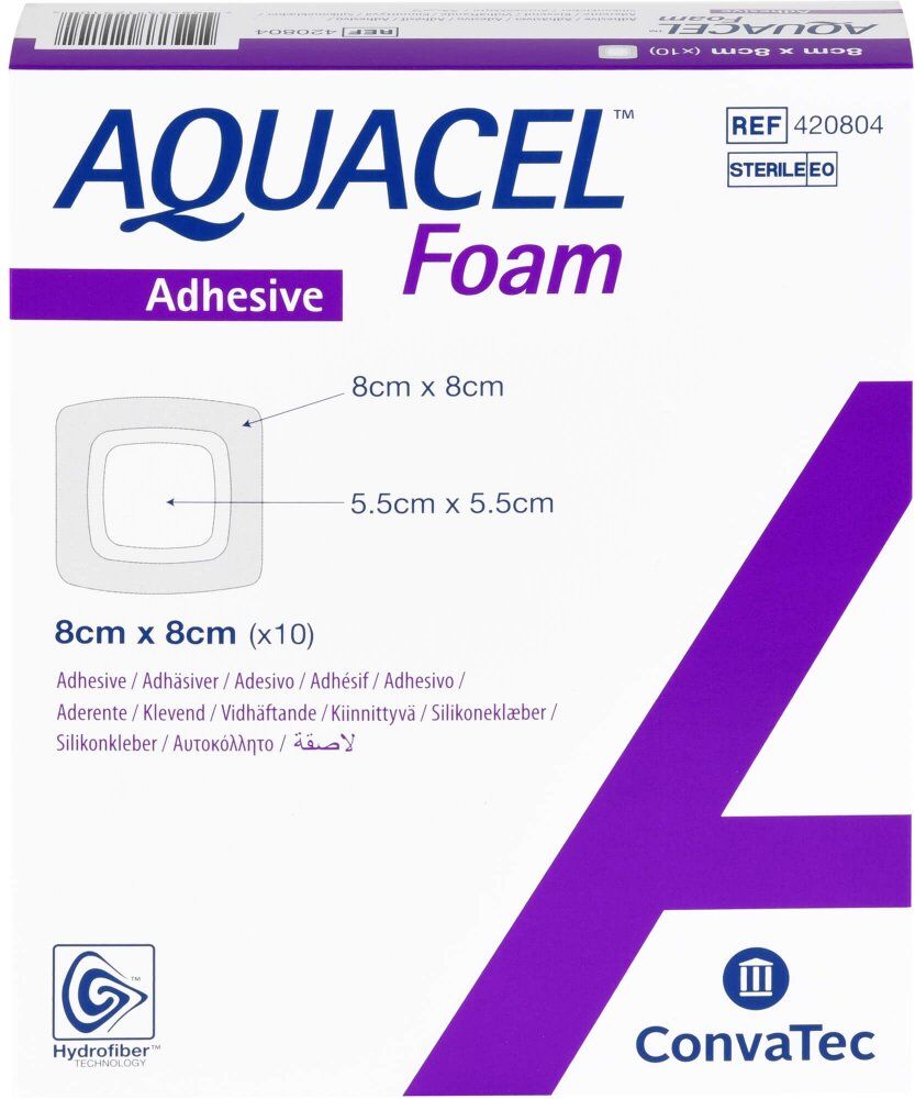 Aquacel Foam adhäsiv 8x8 cm Verband