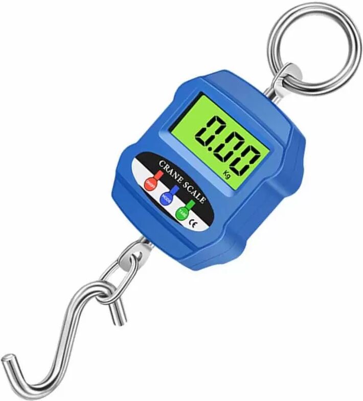INF 300 kg Digitale Hängewaage - Tragbare Elektronische Kranwaage mit LCD-Display Blau