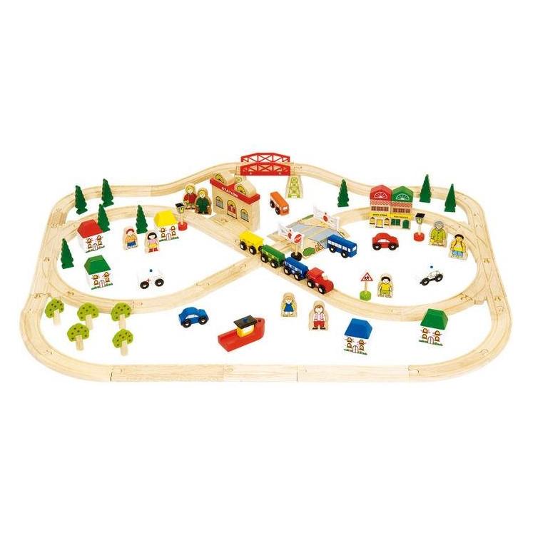 Bigjigs Hölzerne Zug legen Sie Stadt und Land (bjt015)